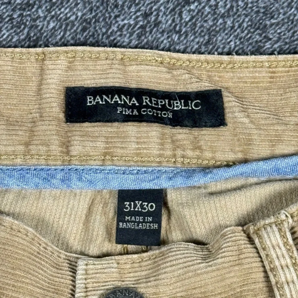 Lot of 2 Banana Republic Pima Cotton Corduroy Pants Men's Fit 30x25.5 Black Tan